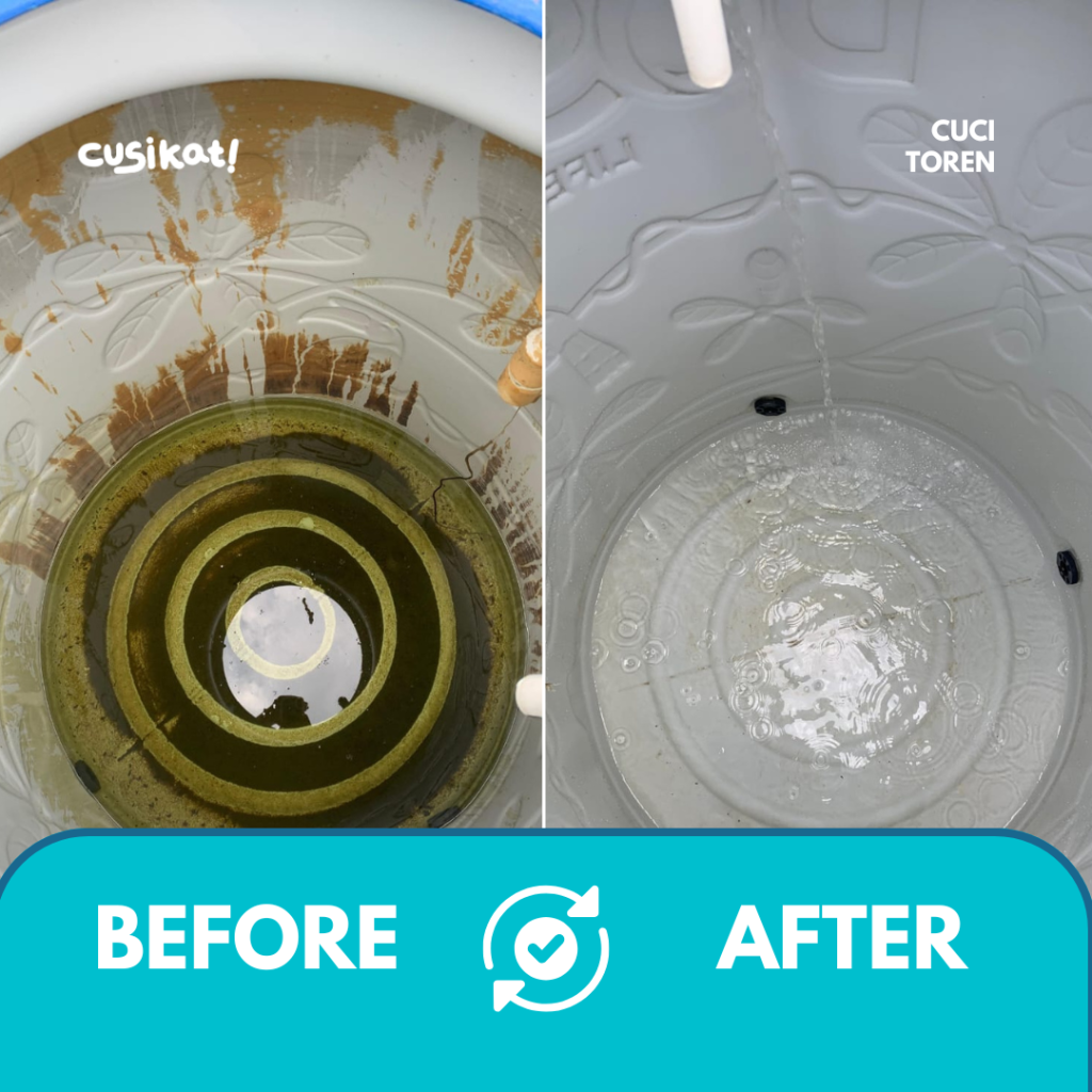 Before after cuci tandon air