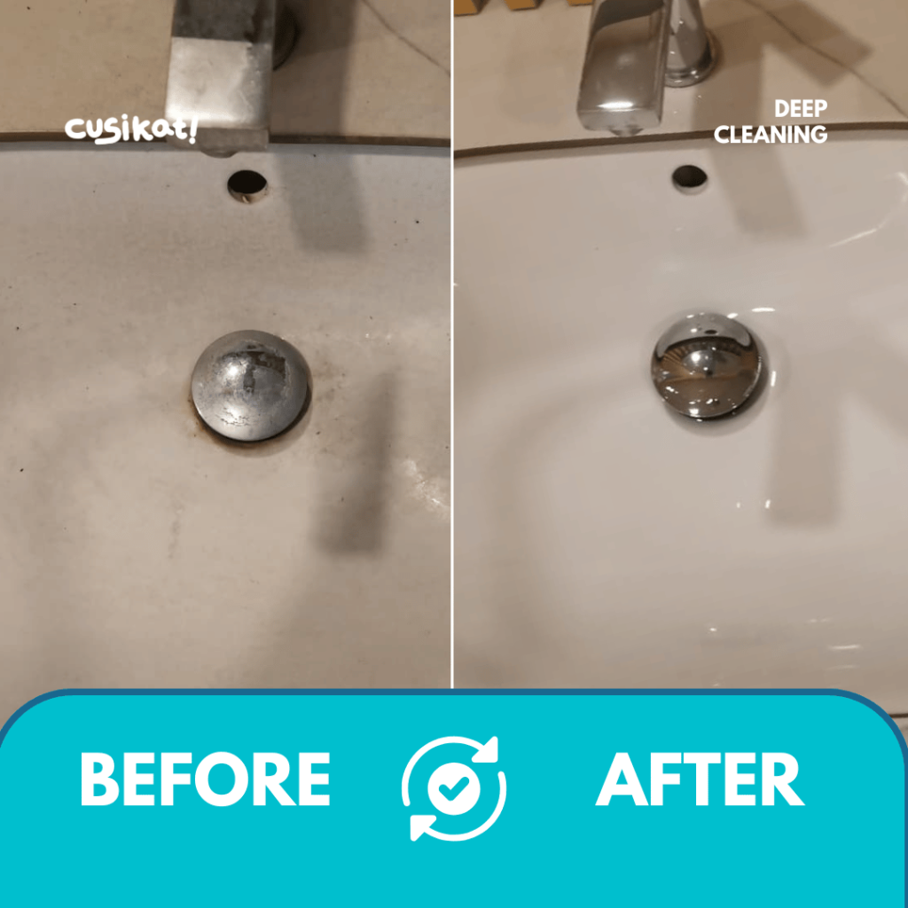 before after deep cleaning wastafel cusikat